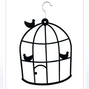 Black Velvet Covered House with Birds Scarf Belt Holder